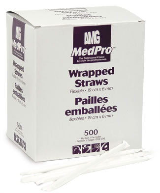 MedPro Flex Straws Wrapped 19cm (500 / box, 20 boxes / case)