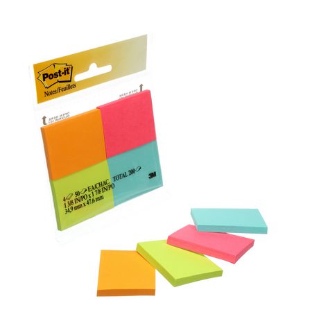 Post-it® Notes - 4 pads/pack, 50 sheets/pad